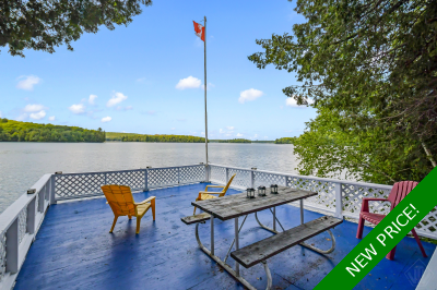Year round cottage for sale on Three Mile Lake in Katrine with boathouse